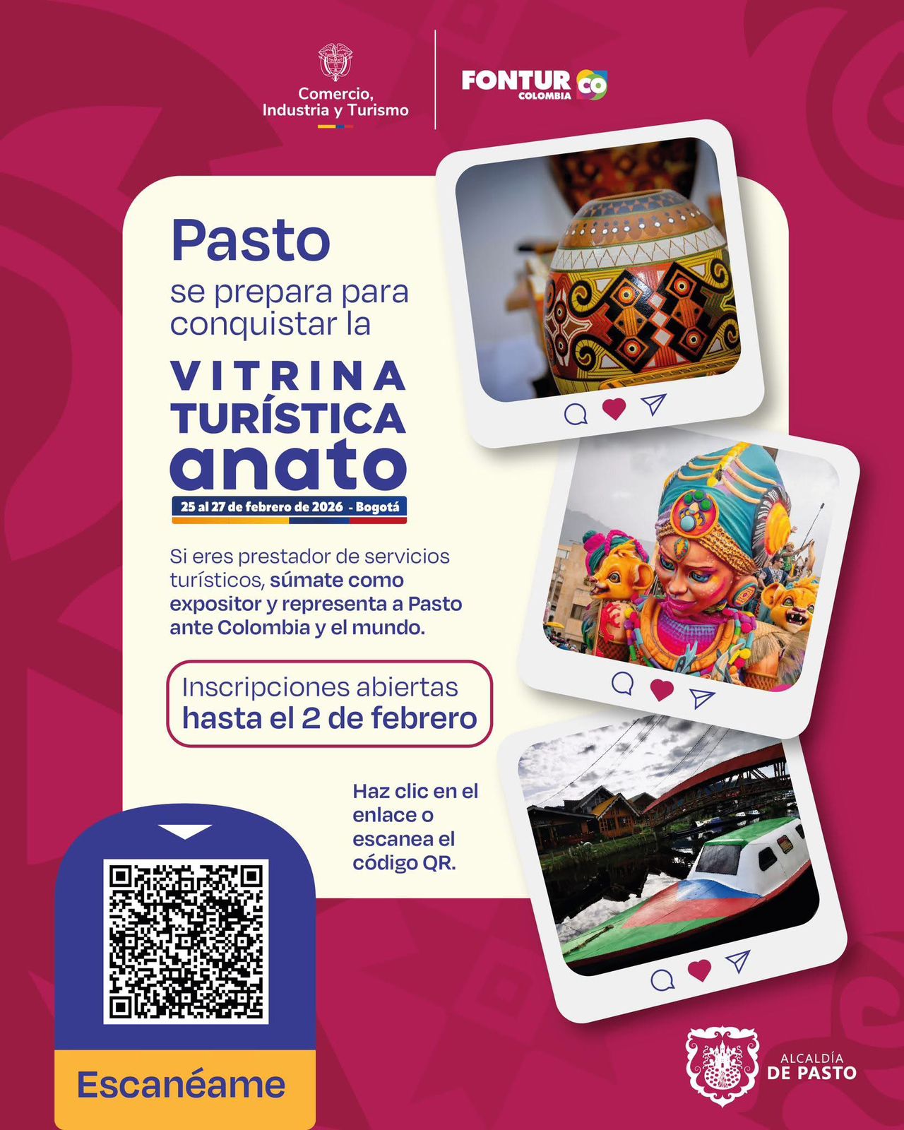 Sé expositor y representa a Pasto en ANATO 2026